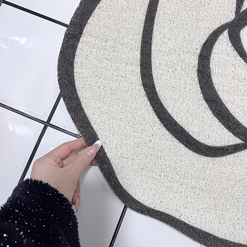 Non-Slip Bath Mat with Unique Floral Design - Durable PVC Shower, Soft Plush Texture, Easy to Clean, Modern Bathroom Decor for Home Safety, Bathroom
