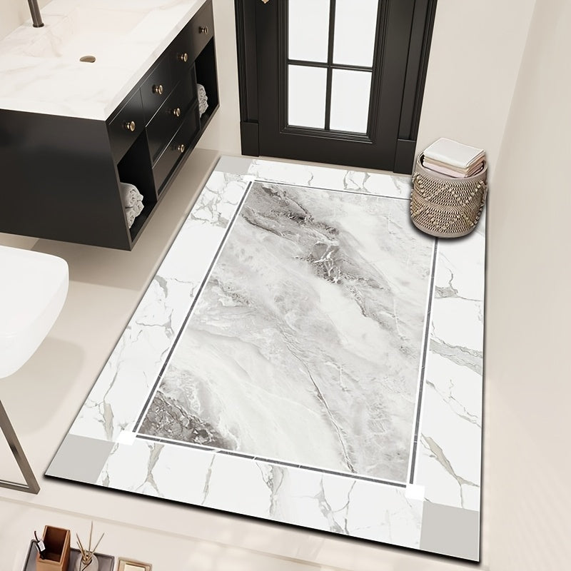 1pc Abstract Marble Pattern Non-Slip Floor Mat, Quick-Drying and Water Absorbent, Ideal for Bathroom Doors, Shower Entrances, and Bathtub Sides - Perfect for Modern Home Decor, Bathroom Mat