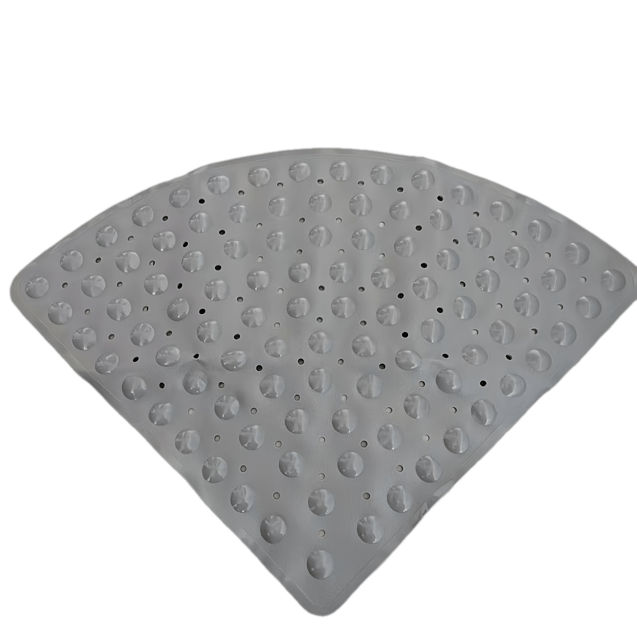 1pc Fan-Shaped Non-Slip Mat 21.26x21.26inch with Suction Cups, Drainage Holes, PVC Material, Machine Washable, Suitable for Bathroom, Kitchen, Greenhouse, Flower House, etc, Furniture Decoration