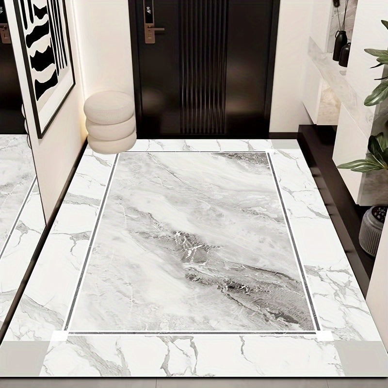 1pc Abstract Marble Pattern Non-Slip Floor Mat, Quick-Drying and Water Absorbent, Ideal for Bathroom Doors, Shower Entrances, and Bathtub Sides - Perfect for Modern Home Decor, Bathroom Mat