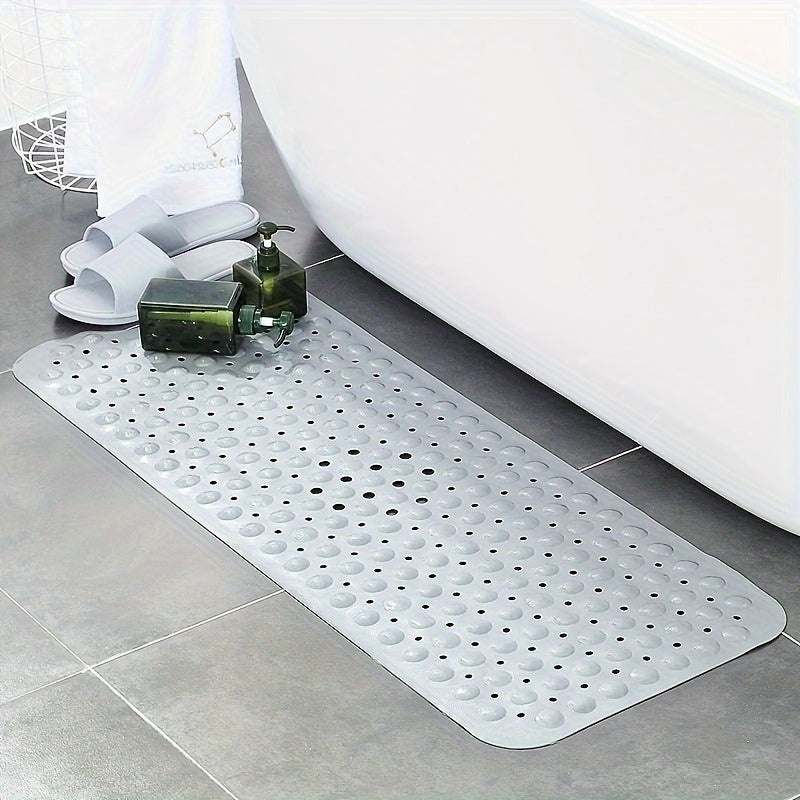 1pc Easy-Clean Non-Slip Bath Mat with Suction Cups - Durable, Textured Shower & Bathtub Safety Rug, White - Ideal for Home & Hotel Bathrooms, Bath Mats for Bathroom