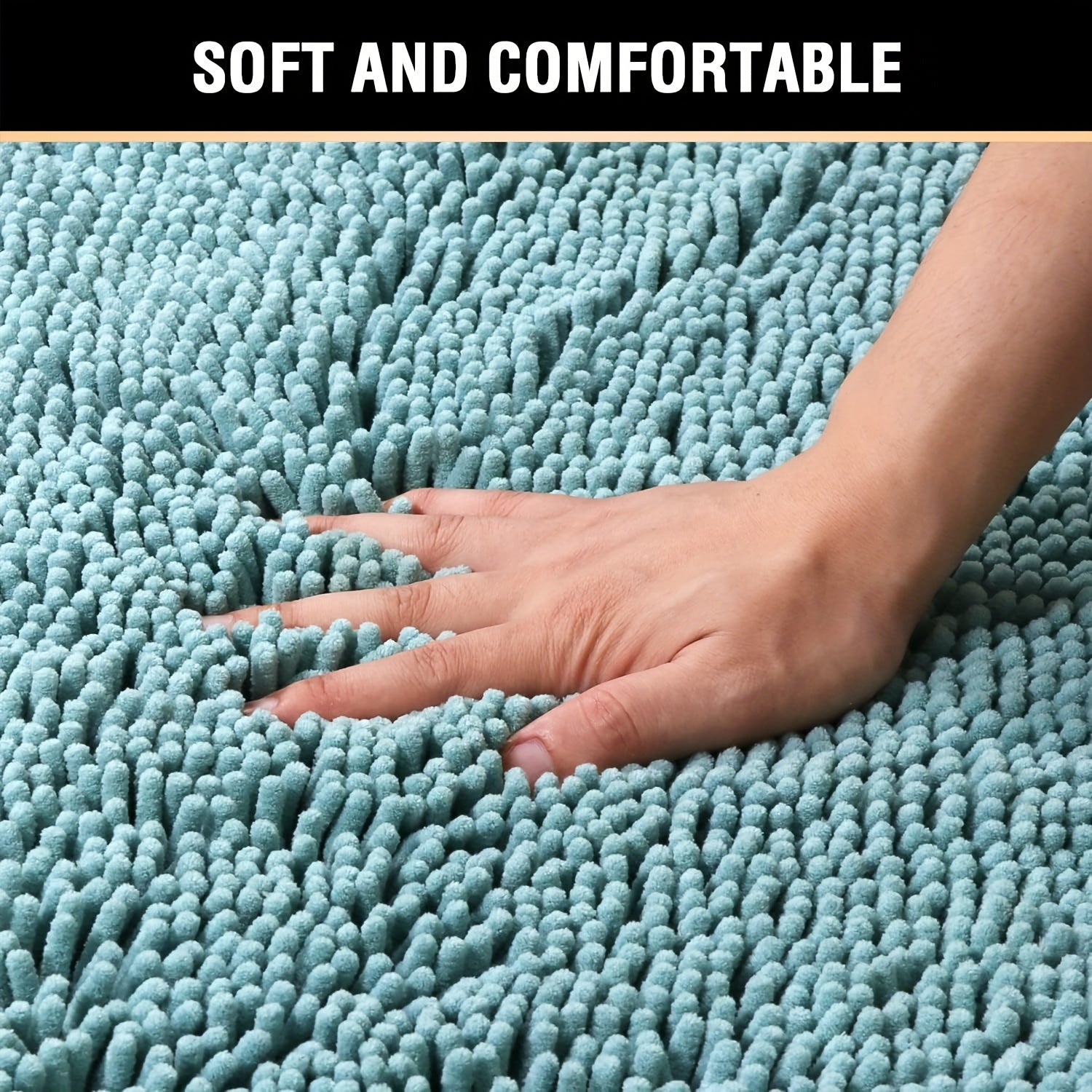 AIERJIA 2PCSBath Rugs for Bathroom Slip-Resistant Shag Chenille Bath Rugs Mat Extra Soft And Absorbent Bath Rug for Shower Room Machine-Washable Fast Dry 20" X 32" Plus 17" X 24"