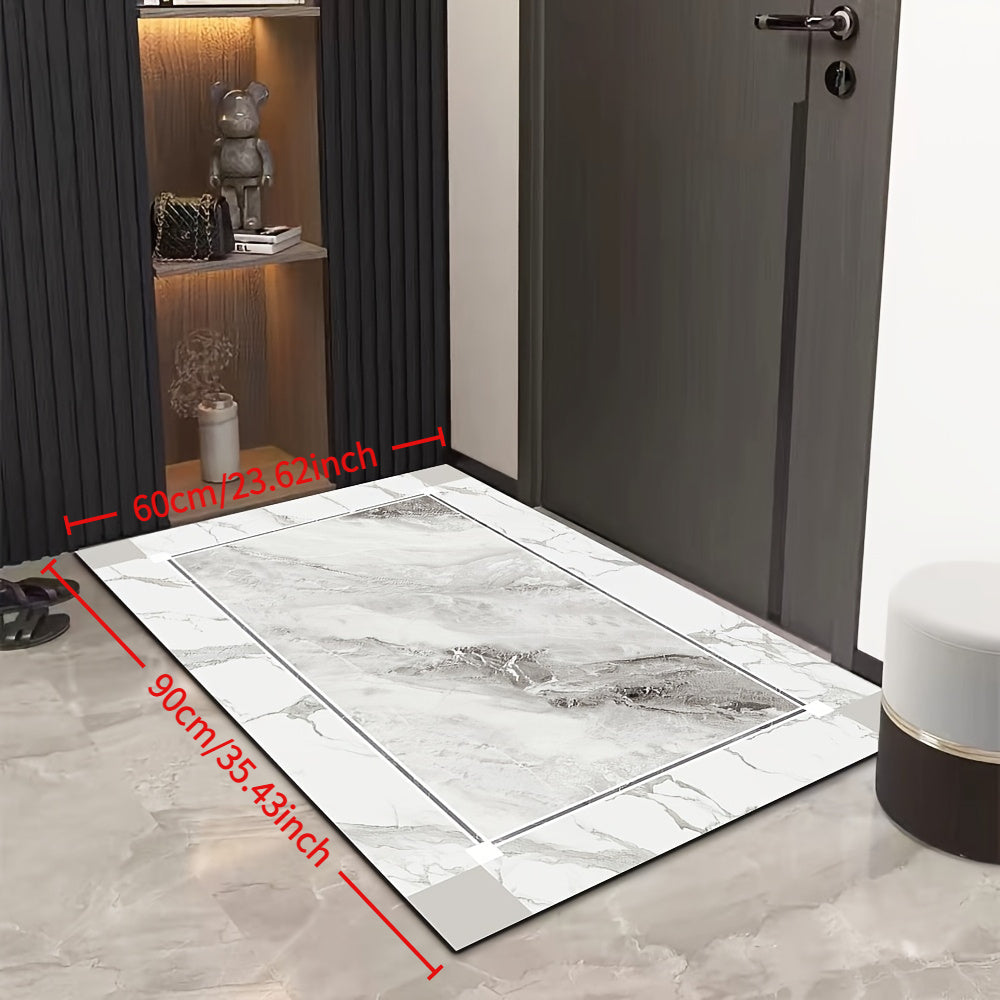 1pc Abstract Marble Pattern Non-Slip Floor Mat, Quick-Drying and Water Absorbent, Ideal for Bathroom Doors, Shower Entrances, and Bathtub Sides - Perfect for Modern Home Decor, Bathroom Mat