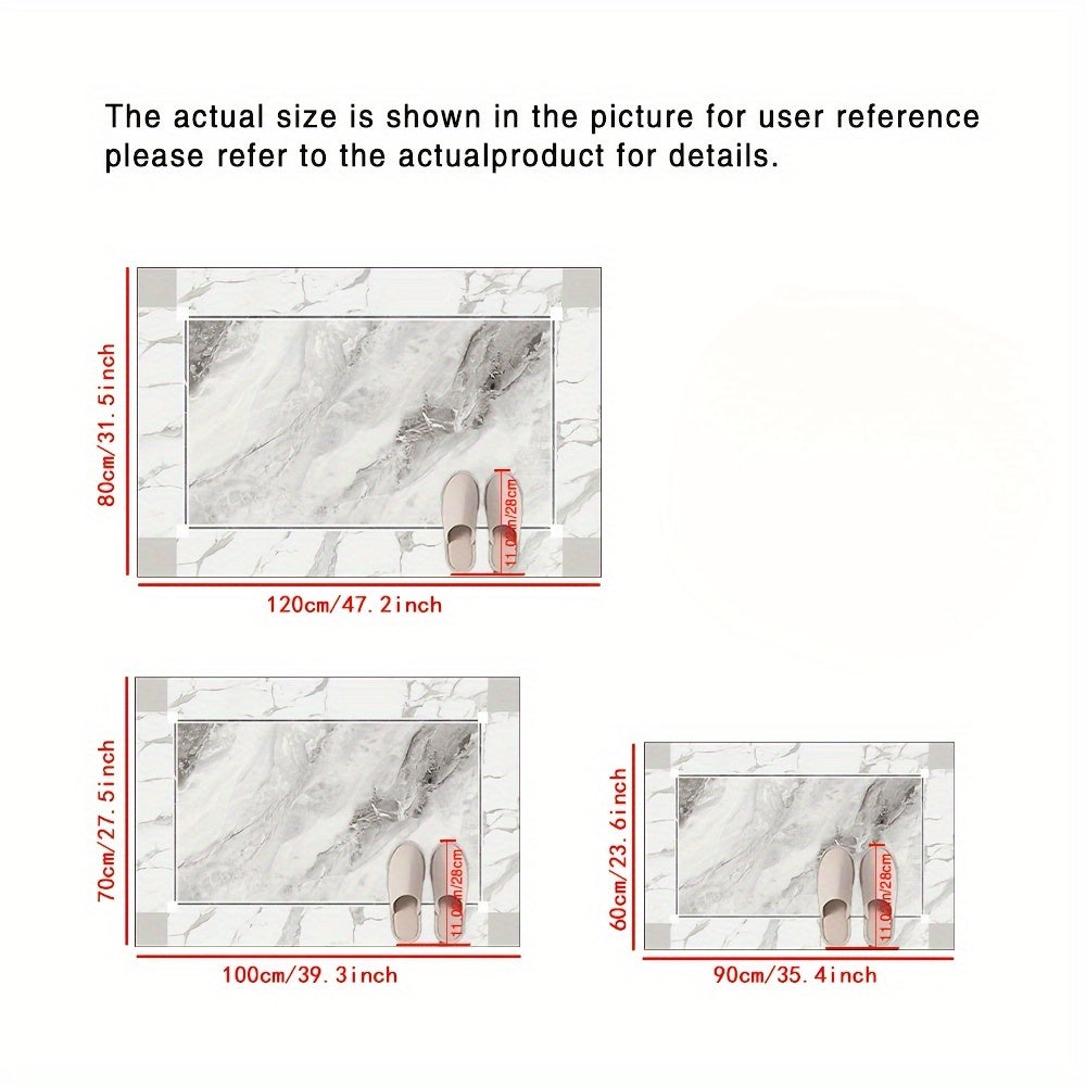 1pc Abstract Marble Pattern Non-Slip Floor Mat, Quick-Drying and Water Absorbent, Ideal for Bathroom Doors, Shower Entrances, and Bathtub Sides - Perfect for Modern Home Decor, Bathroom Mat
