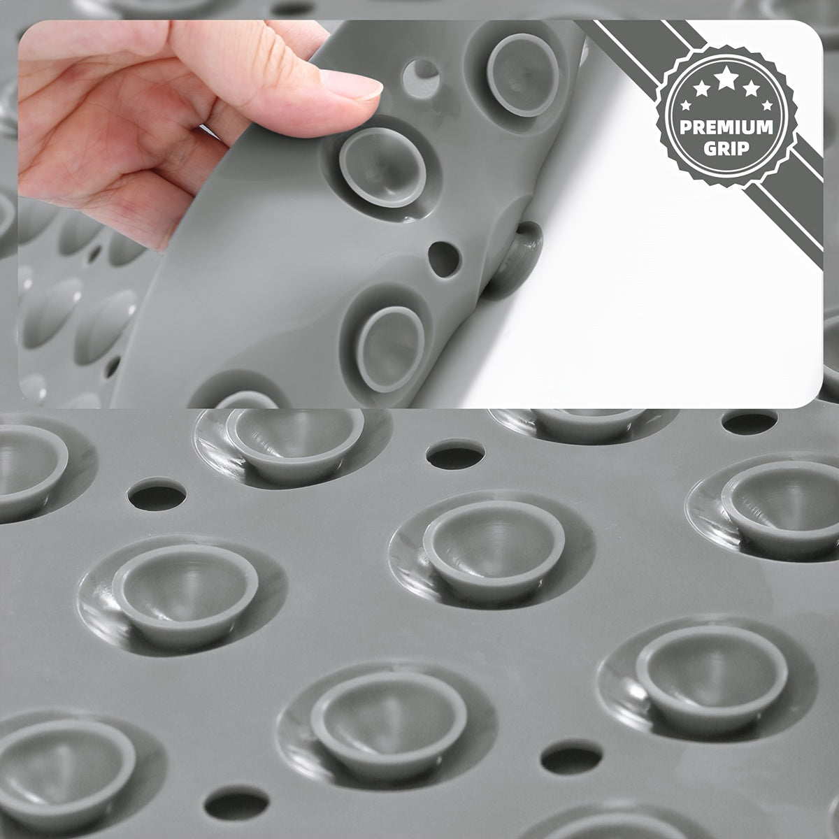Premium PVC Non-Slip Bathtub Mat with Massage Foot Design - Washable, 15.7" x 34.6", Includes Suction Cups for Secure Placement, Christmas/Halloween Gift Decoration