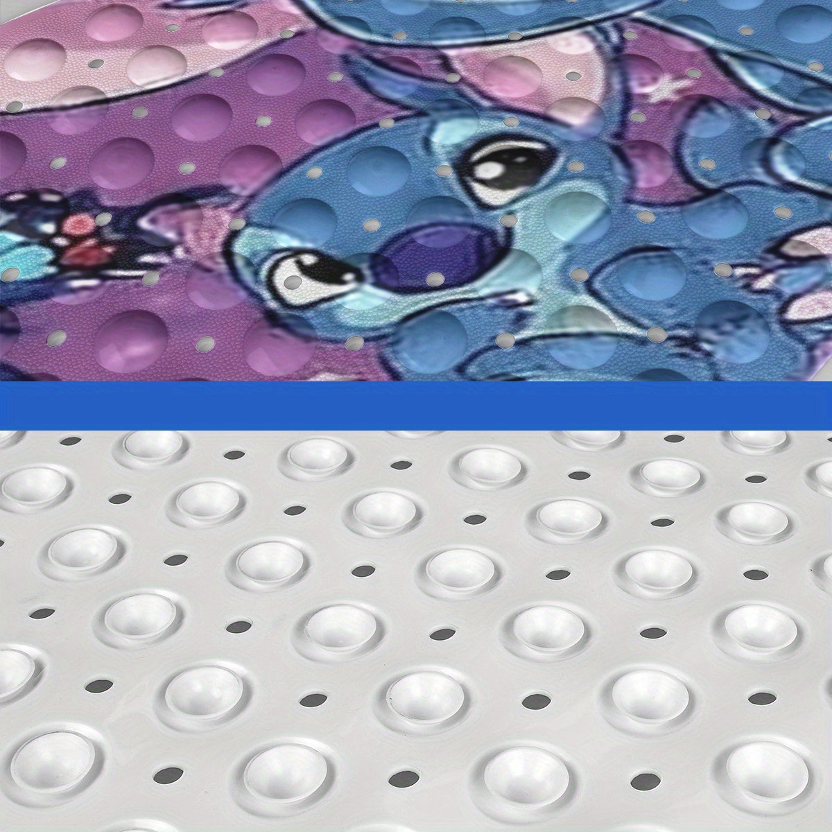 Disney Stitch, Purple Blue Black Pink Butterfly Gradient Background Cartoon Style Bathtub Mat - Non-Slip Bathroom Bath Mats for Shower Floor, 40x100cm / 15.7x39.3in, Comfortable Soft Water-Absorbent Anti-Slip Bath Mat