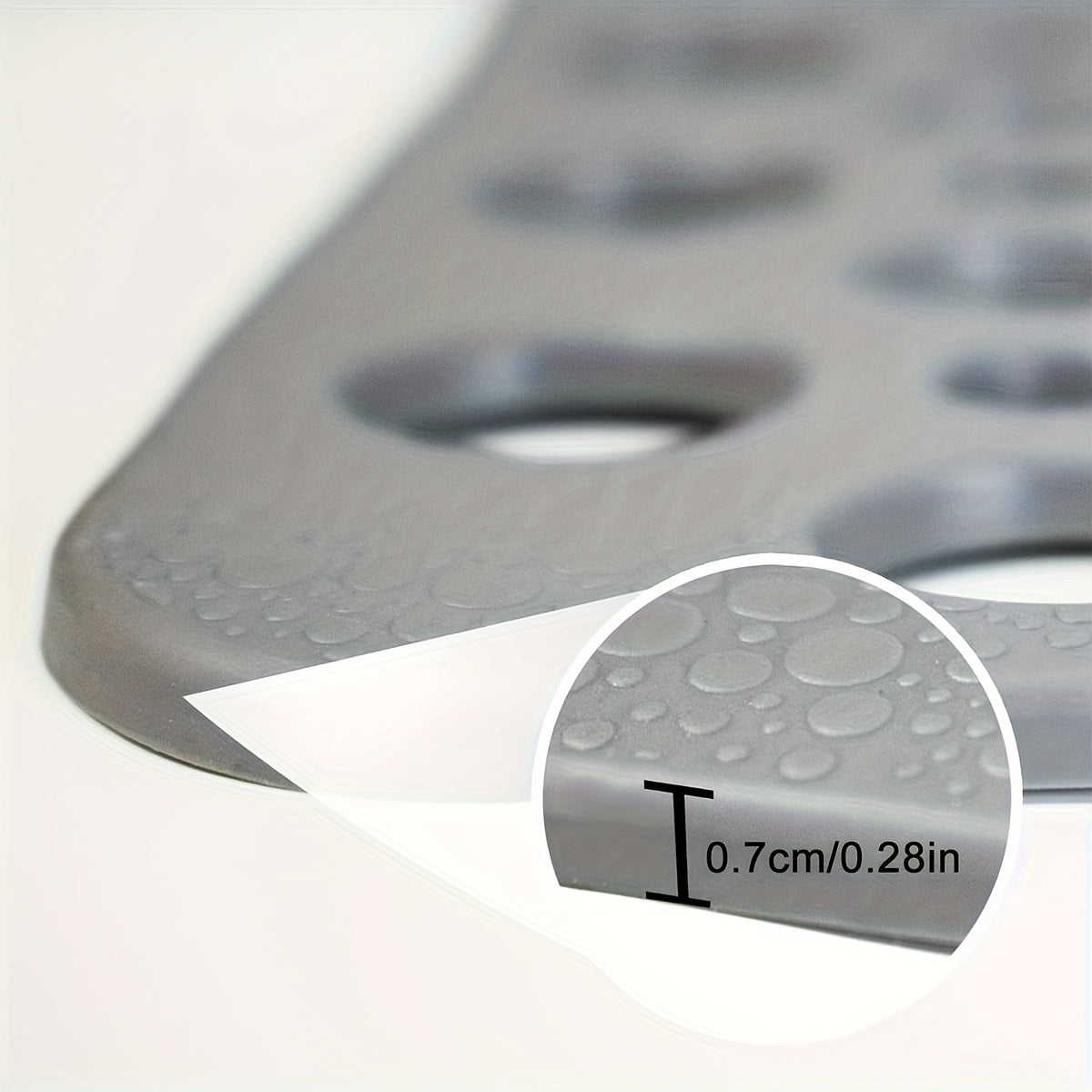 [Non-Slip Shower Mat] Non-Slip Shower Mat, Large | Round Hole Design with Drainage Holes and Strong Suction Cups for Enhanced Grip and Comfort, Machine Washable Bathroom TPE Safety Pad