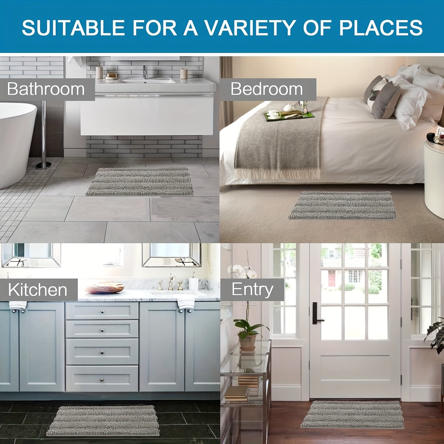2pcs, Super Absorbent! Footfeel Soft And Quick-Drying Upgraded Thickened! Nordic Style Chenille Bathroom Mat, Fluffy Ball Bathroom Mat, Non-Slip And Comfortable And Fashionable Versatile Bathroom Mat, Guardian Home Dry Chenille Thickened And Enclosed Soft