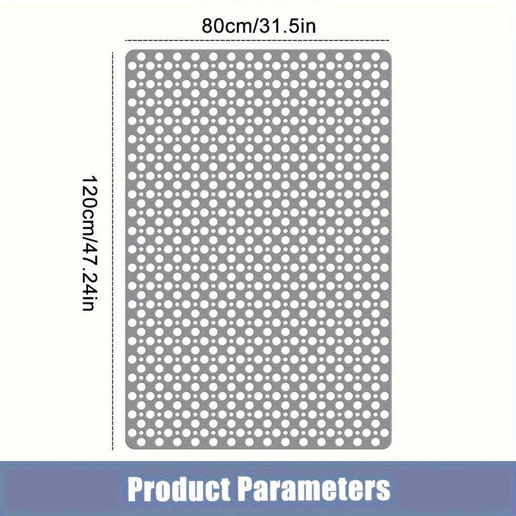 [Non-Slip Shower Mat] Non-Slip Shower Mat, Large | Round Hole Design with Drainage Holes and Strong Suction Cups for Enhanced Grip and Comfort, Machine Washable Bathroom TPE Safety Pad