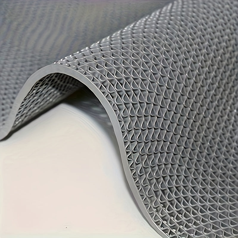 [4.5mm PVC Anti-Slip Pad] 1pc 4.5mm Thin PVC Anti-Slip Pad, High Absorbency Rectangular Bathroom and Kitchen Mat | Modern Bath Mat, Machine Made, Hand Wash Only, Hollow Non-Slip Drainage Mat