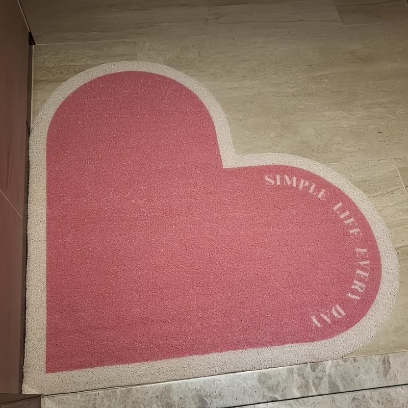 Heart-Shaped PVC Shower Mat, Non-Slip Anti-Fall Bathroom Floor Mat with Drainage and Separation Pad, Hollow Design for Safety and Water Efficiency, Bathroom Accessories|Decorative Bath Mat|PVC Material, Shower Ma