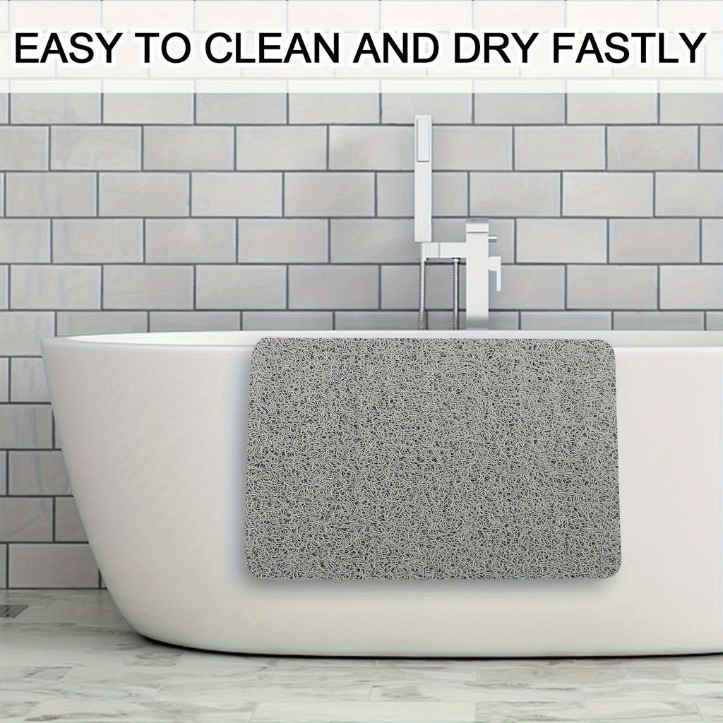 1pc Bathroom Non-slip Mat, Foaming Loofah Base Shower Mat, Waterproof Floor Mat, 21*21in, Bath Supplies