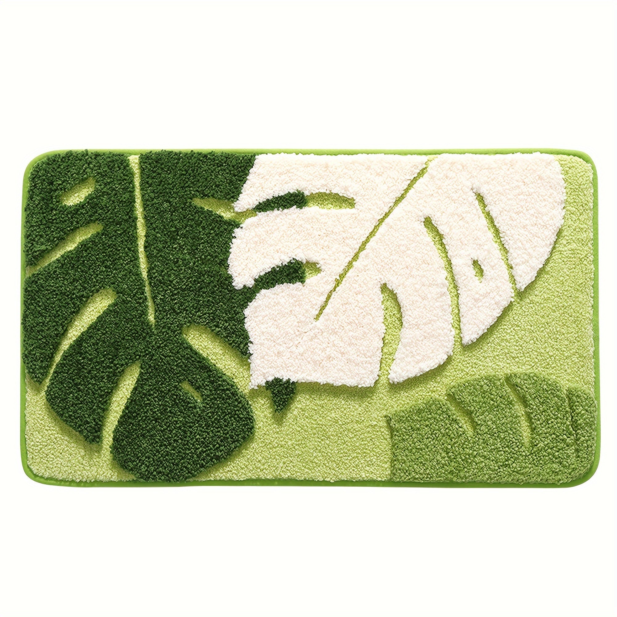 One Piece of Green Forest Rainforest Dense Forest Bathroom Floor Mat Absorbent Pad in Ins Style Fresh Home Use Bath Rug Doorstep Mat Flocked Toilet Foot Mat