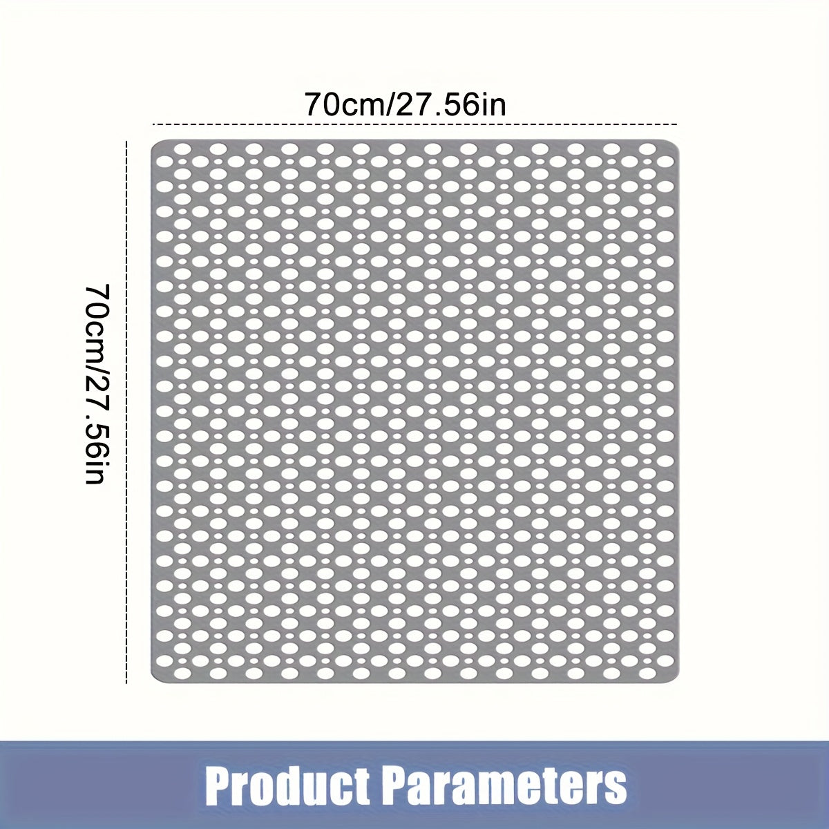 [Non-Slip Shower Mat] Non-Slip Shower Mat, Large | Round Hole Design with Drainage Holes and Strong Suction Cups for Enhanced Grip and Comfort, Machine Washable Bathroom TPE Safety Pad