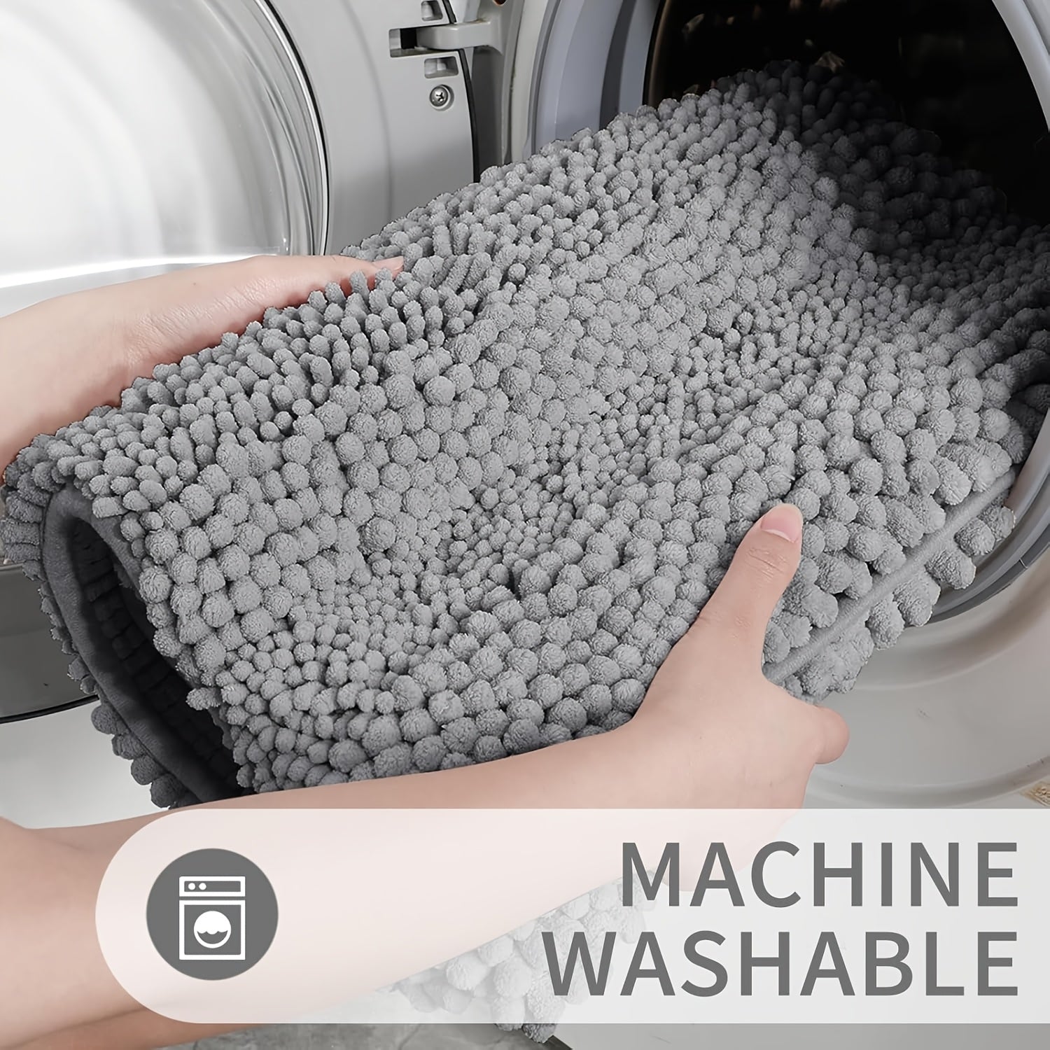 2pcs, Super Absorbent! Footfeel Soft And Quick-Drying Upgraded Thickened! Nordic Style Chenille Bathroom Mat, Fluffy Ball Bathroom Mat, Non-Slip And Comfortable And Fashionable Versatile Bathroom Mat, Guardian Home Dry Chenille Thickened And Enclosed Soft