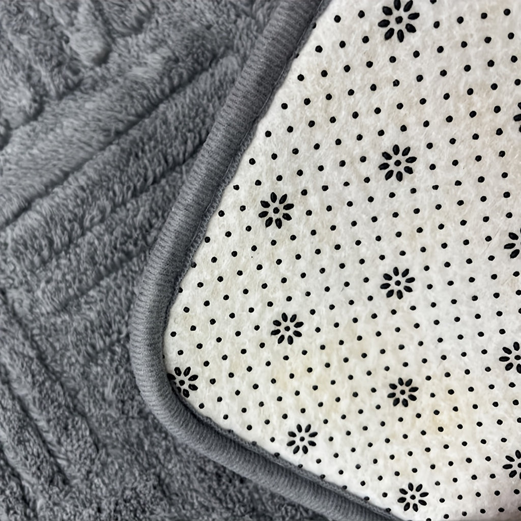 1pc, Thickened Bathroom Absorbent Mat, Non-Slip Bathtub Rug, Home Entryway Carpet, Solid Color & Stripe Pattern, Rectangular, Lightweight, Machine-Made, PVC Backing, Polyester, Hand Wash Only