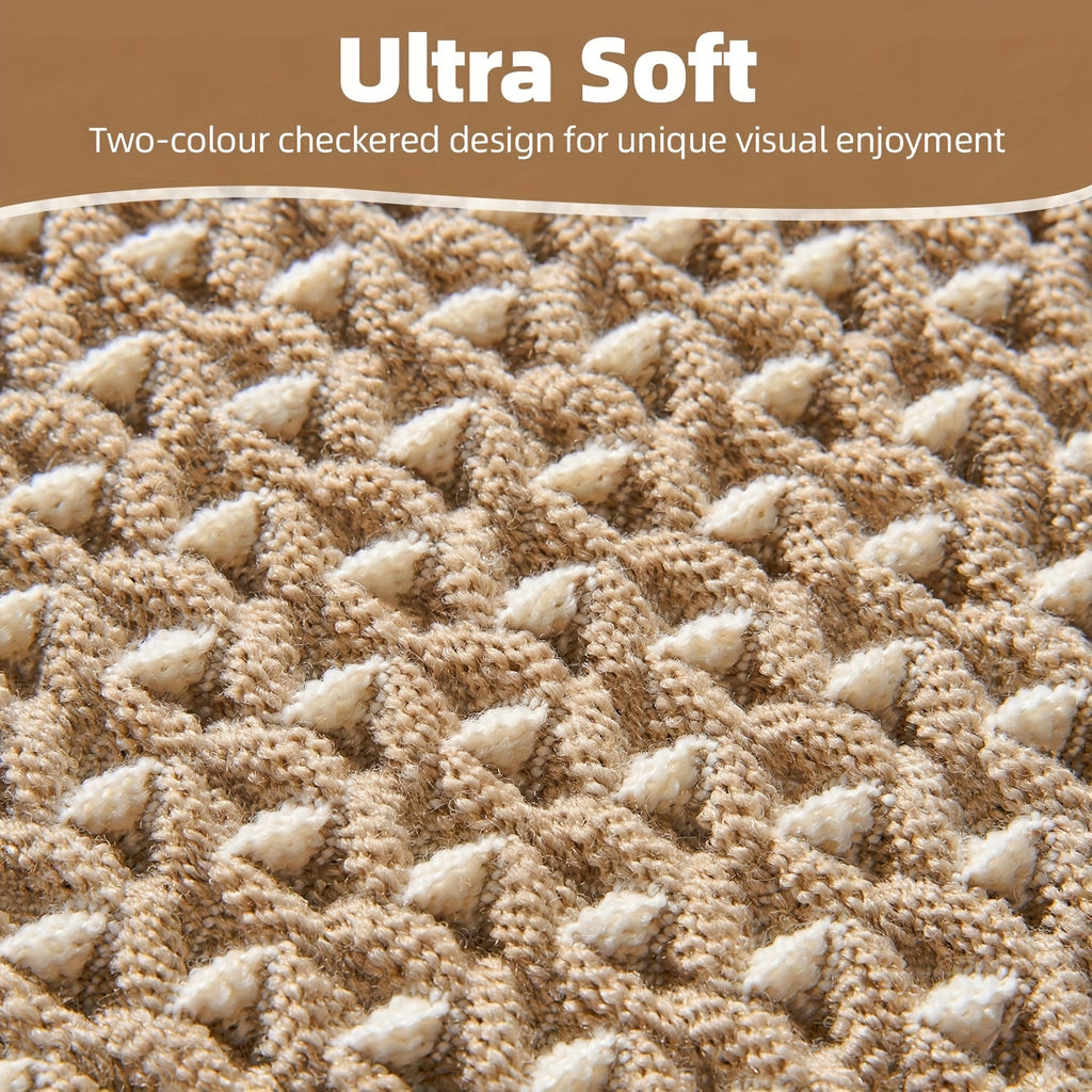 SIXHOME Braided Polyester Bath Mat - Soft, Non-Slip, Ultra-Absorbent, Machine Washable, Rectangular Bathroom Mat with Geometric Pattern, Light Brown, Bathroom Floor Mat|Geometric Pattern Mat|Soft Texture Mat, Bathroom Mat