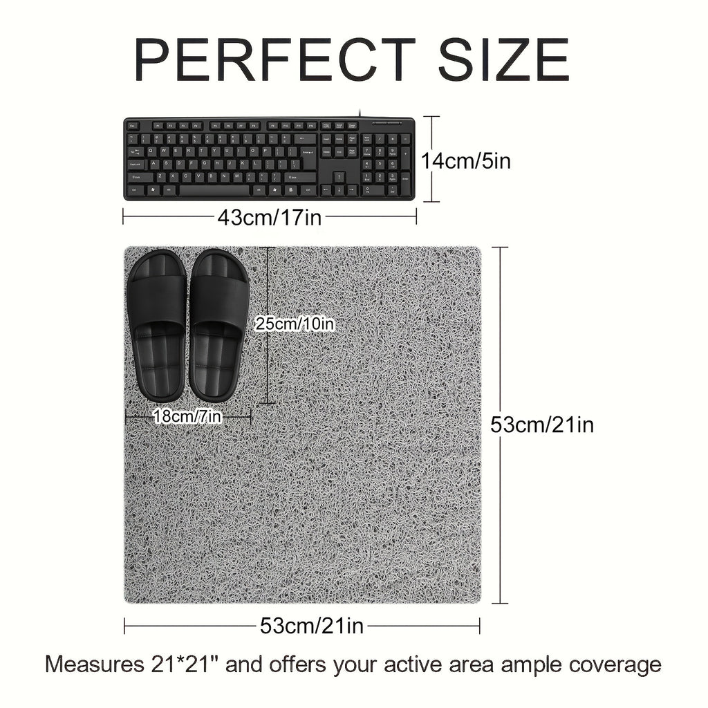 1pc Bathroom Non-slip Mat, Foaming Loofah Base Shower Mat, Waterproof Floor Mat, 21*21in, Bath Supplies