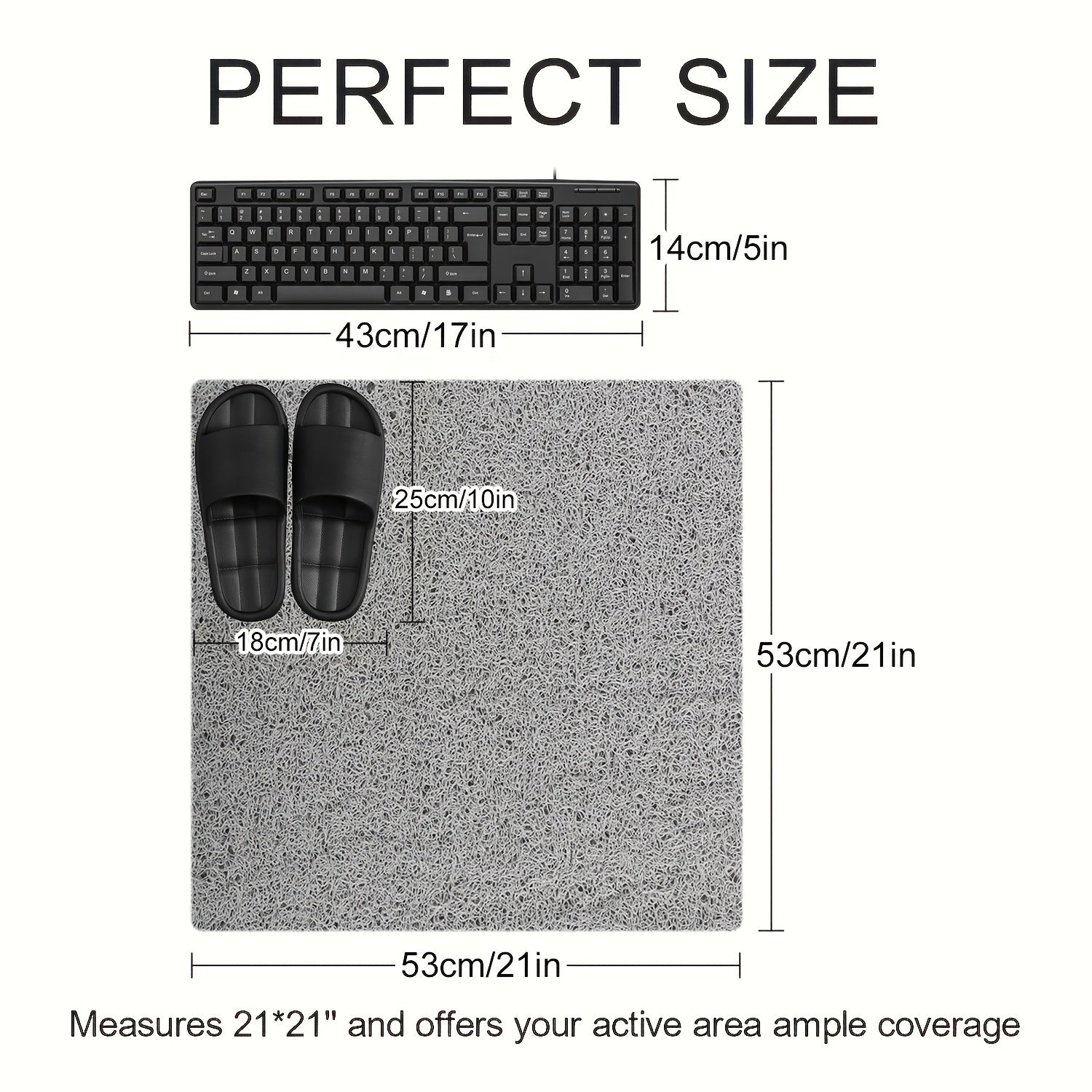 1pc Bathroom Non-slip Mat, Foaming Loofah Base Shower Mat, Waterproof Floor Mat, 21*21in, Bath Supplies