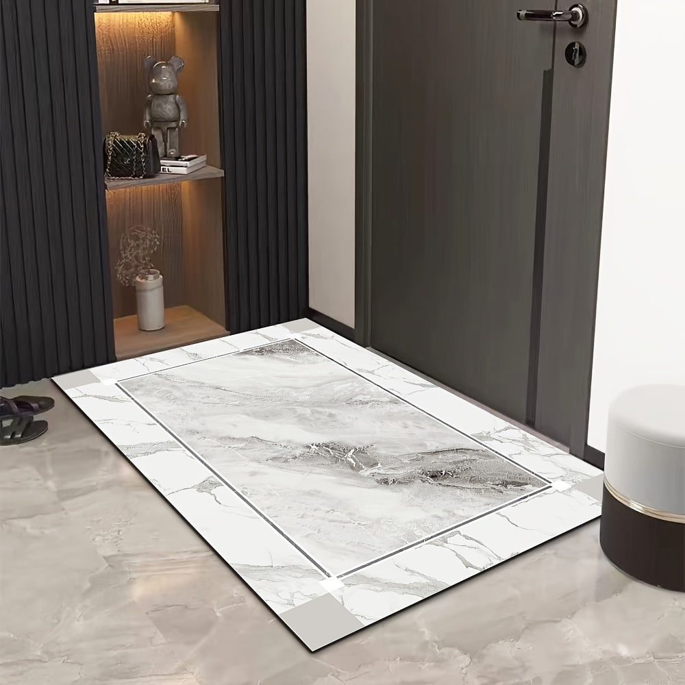 1pc Abstract Marble Pattern Non-Slip Floor Mat, Quick-Drying and Water Absorbent, Ideal for Bathroom Doors, Shower Entrances, and Bathtub Sides - Perfect for Modern Home Decor, Bathroom Mat