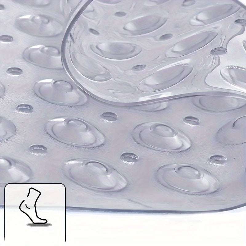 1pc Easy-Clean Non-Slip Bath Mat with Suction Cups - Durable, Textured Shower & Bathtub Safety Rug, White - Ideal for Home & Hotel Bathrooms, Bath Mats for Bathroom